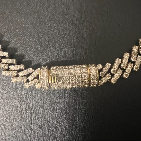 COPY - Real solid Cuban link natural diamond necklace - Picture 4 of 7